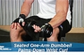 Exercise Guides: Seated One-Arm Dumbbell Palms-Down Wrist Curl, Male/Short Clip