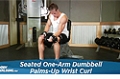 Exercise Guides: Seated One-Arm Dumbbell Palms-Up Wrist Curl, Male/Short Clip