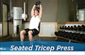 Exercise Guides: Seated Triceps Press, Male/Short Clip