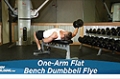 Exercise Guides: One-Arm Flat Bench Dumbbell Flye, Male/Shor
