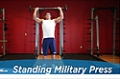 Exercise Guides: Standing Military Press, Male/Short Clip