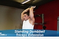 Exercise Guides: Standing Dumbbell Triceps Extension, Male/Short Clip