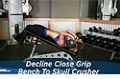 Exercise Guides: Decline Close Grip Bench To Skull Crusher, Female/Short Clip